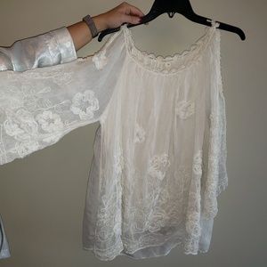 NWOT Flowy Cold Shoulder Blouse. Final price drop!